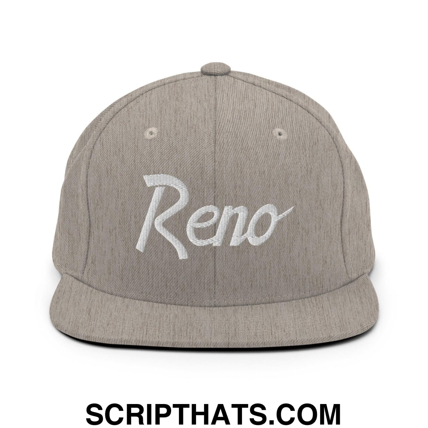 Reno Script Snapback Hat Heather Grey