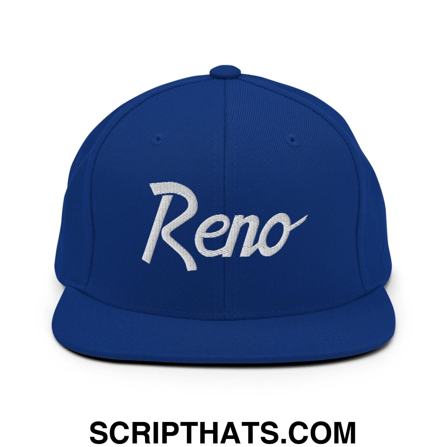 Reno Script Snapback Hat Royal Blue