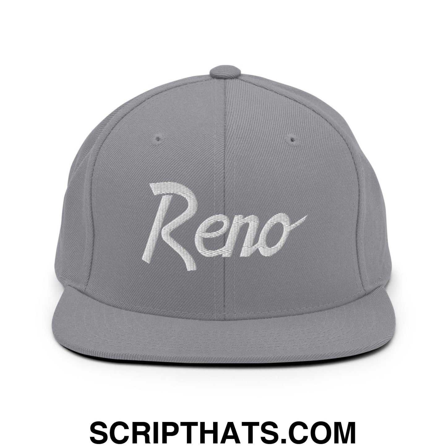 Reno Script Snapback Hat Silver