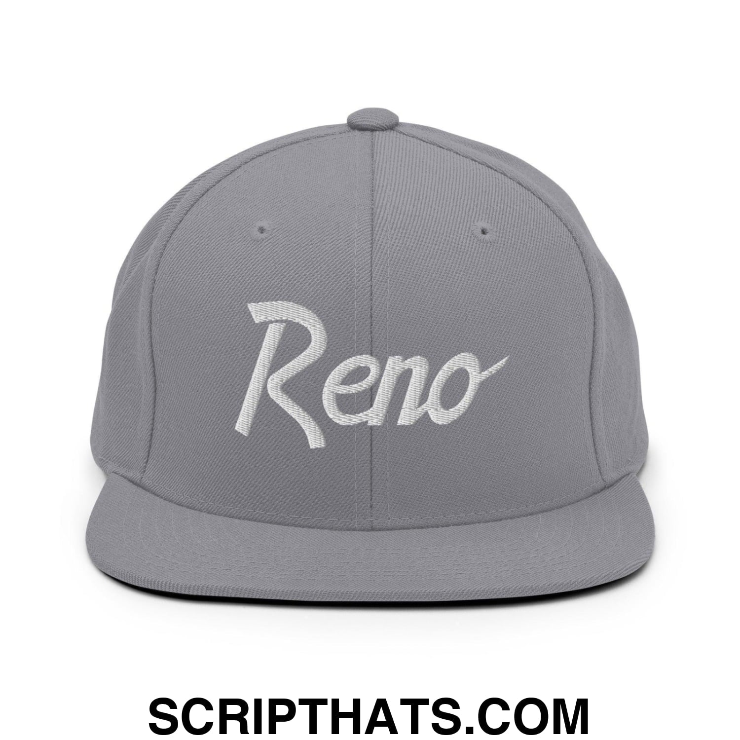 Reno Script Snapback Hat Silver