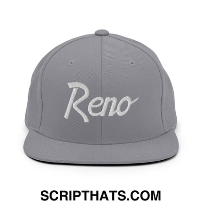 Reno Script Snapback Hat Silver