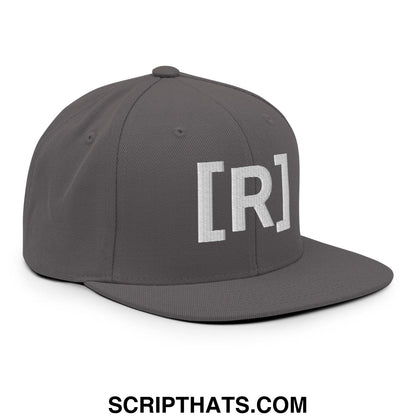 Residente Embroidered Flat Brim Bill Snapback Hat Dark Grey