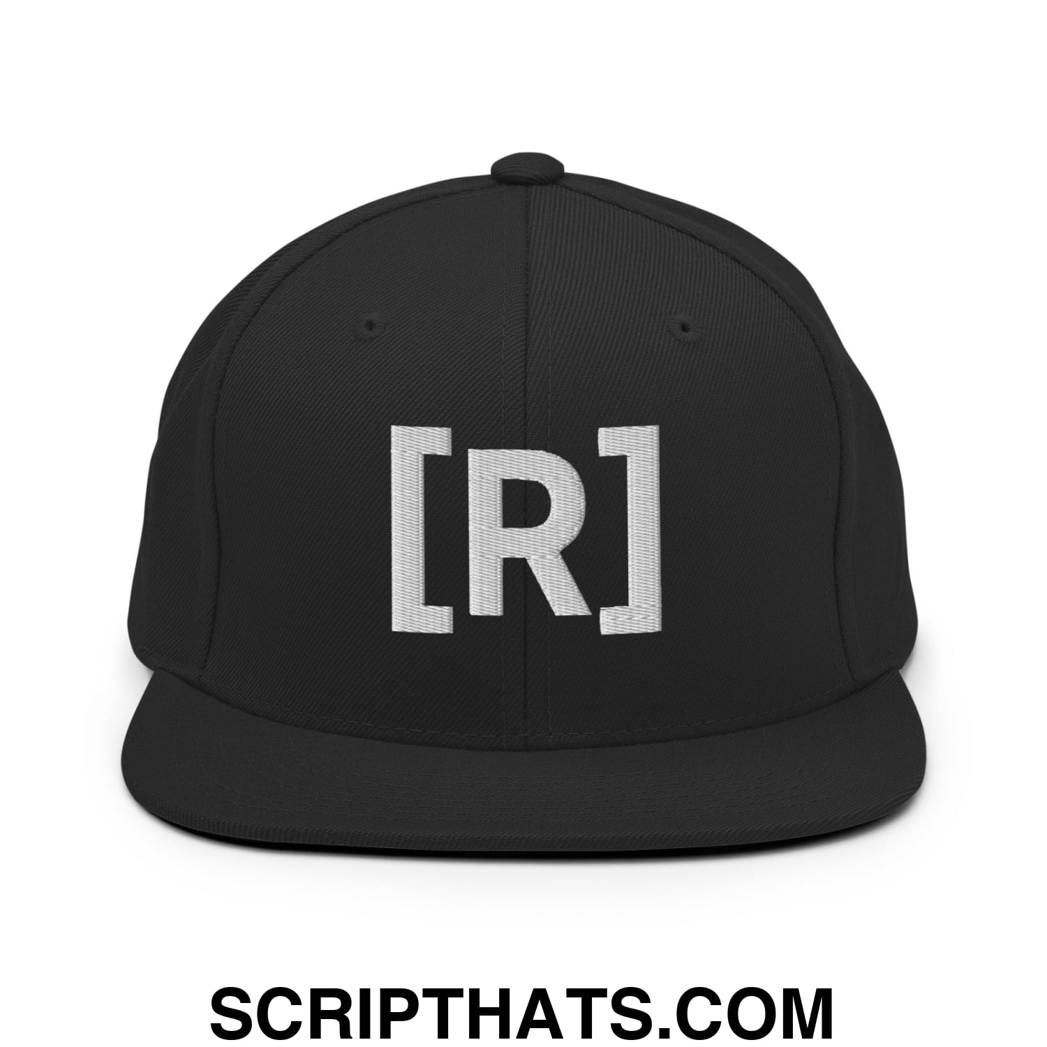 Residente Embroidered Flat Brim Bill Snapback Hat Black