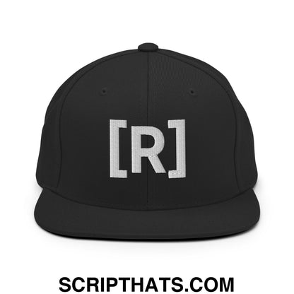 Residente Embroidered Flat Brim Bill Snapback Hat Black
