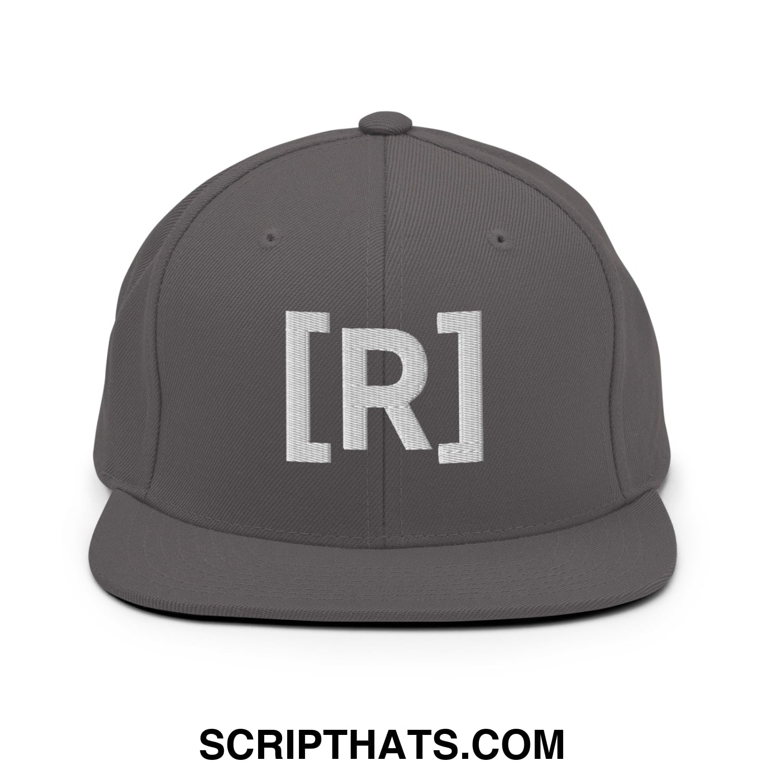 Residente Embroidered Flat Brim Bill Snapback Hat Dark Grey