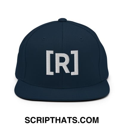 Residente Embroidered Flat Brim Bill Snapback Hat Dark Navy