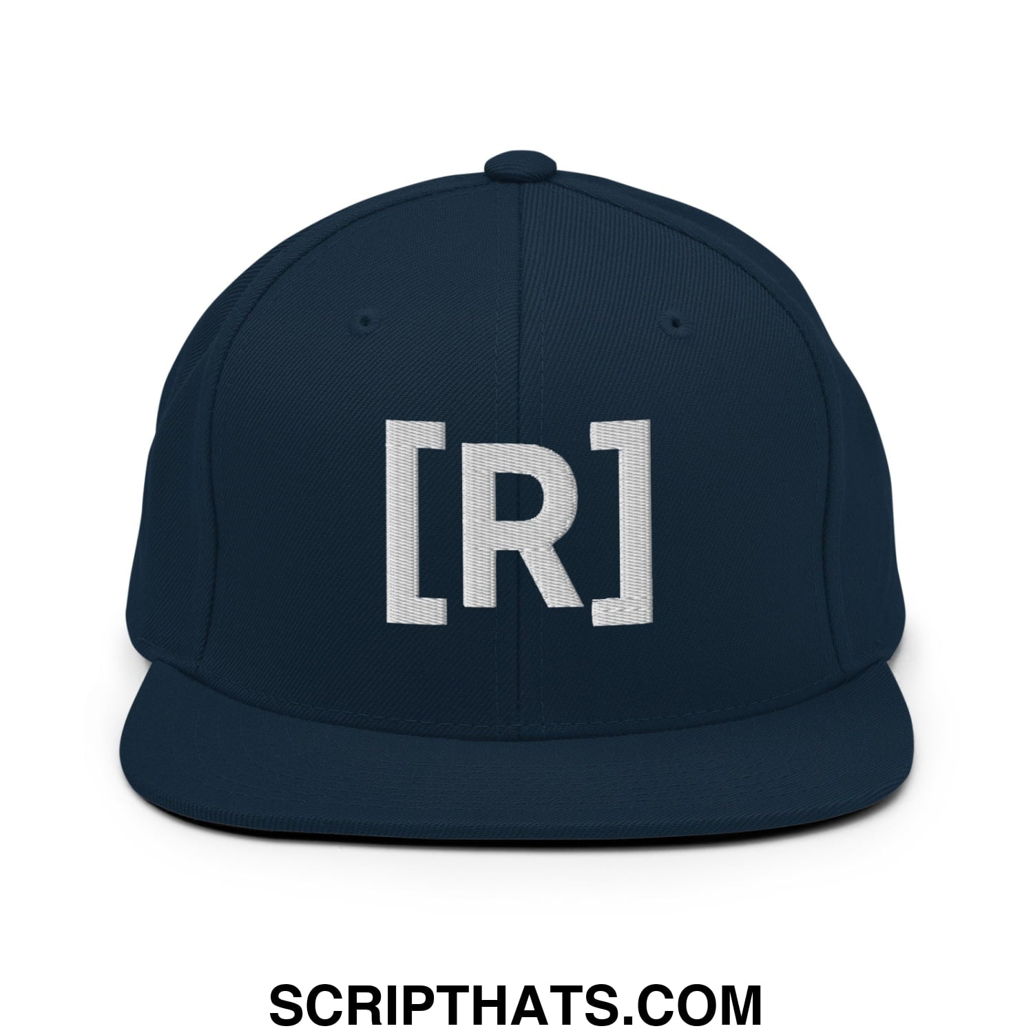 Residente Embroidered Flat Brim Bill Snapback Hat Dark Navy