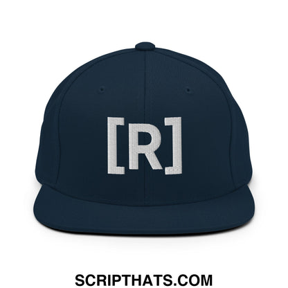 Residente Embroidered Flat Brim Bill Snapback Hat Dark Navy