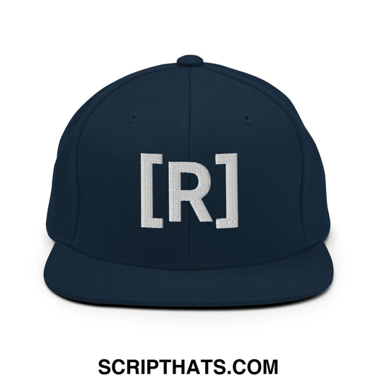 Residente Embroidered Flat Brim Bill Snapback Hat Dark Navy