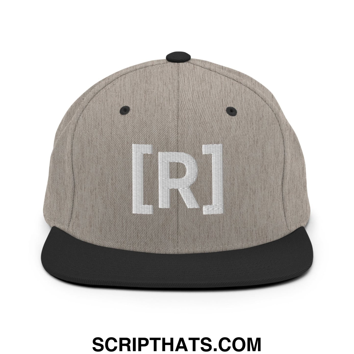 Residente Embroidered Flat Brim Bill Snapback Hat Heather Black