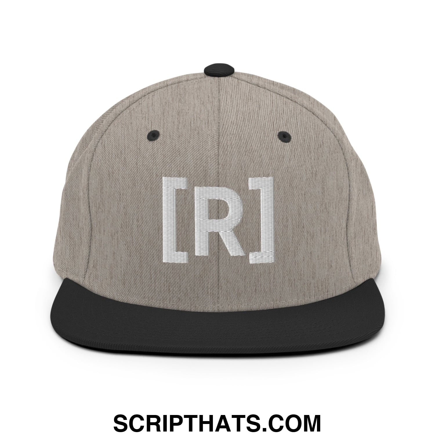 Residente Embroidered Flat Brim Bill Snapback Hat Heather Black