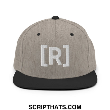 Residente Embroidered Flat Brim Bill Snapback Hat Heather Black