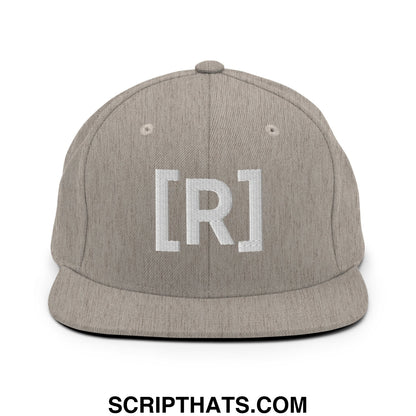 Residente Embroidered Flat Brim Bill Snapback Hat Heather Grey