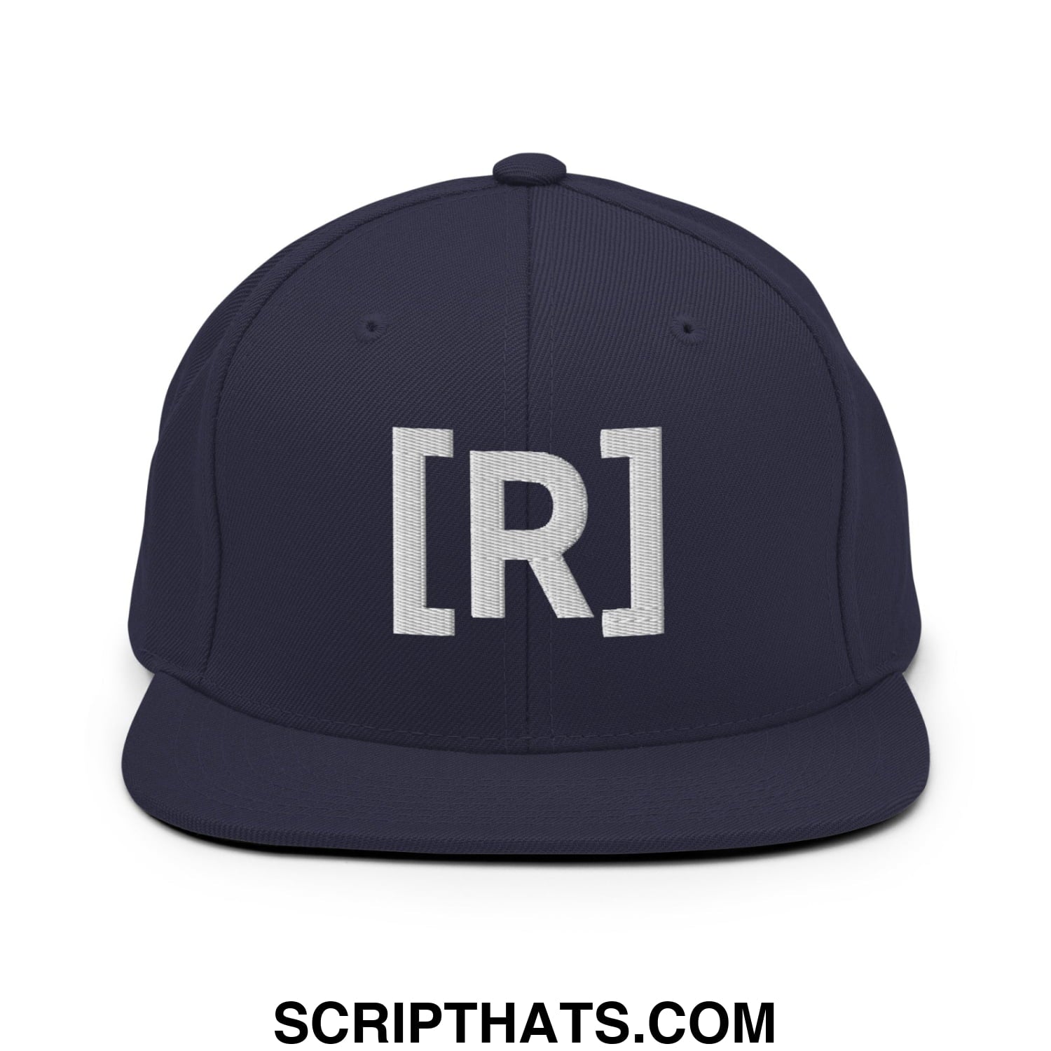 Residente Embroidered Flat Brim Bill Snapback Hat Navy