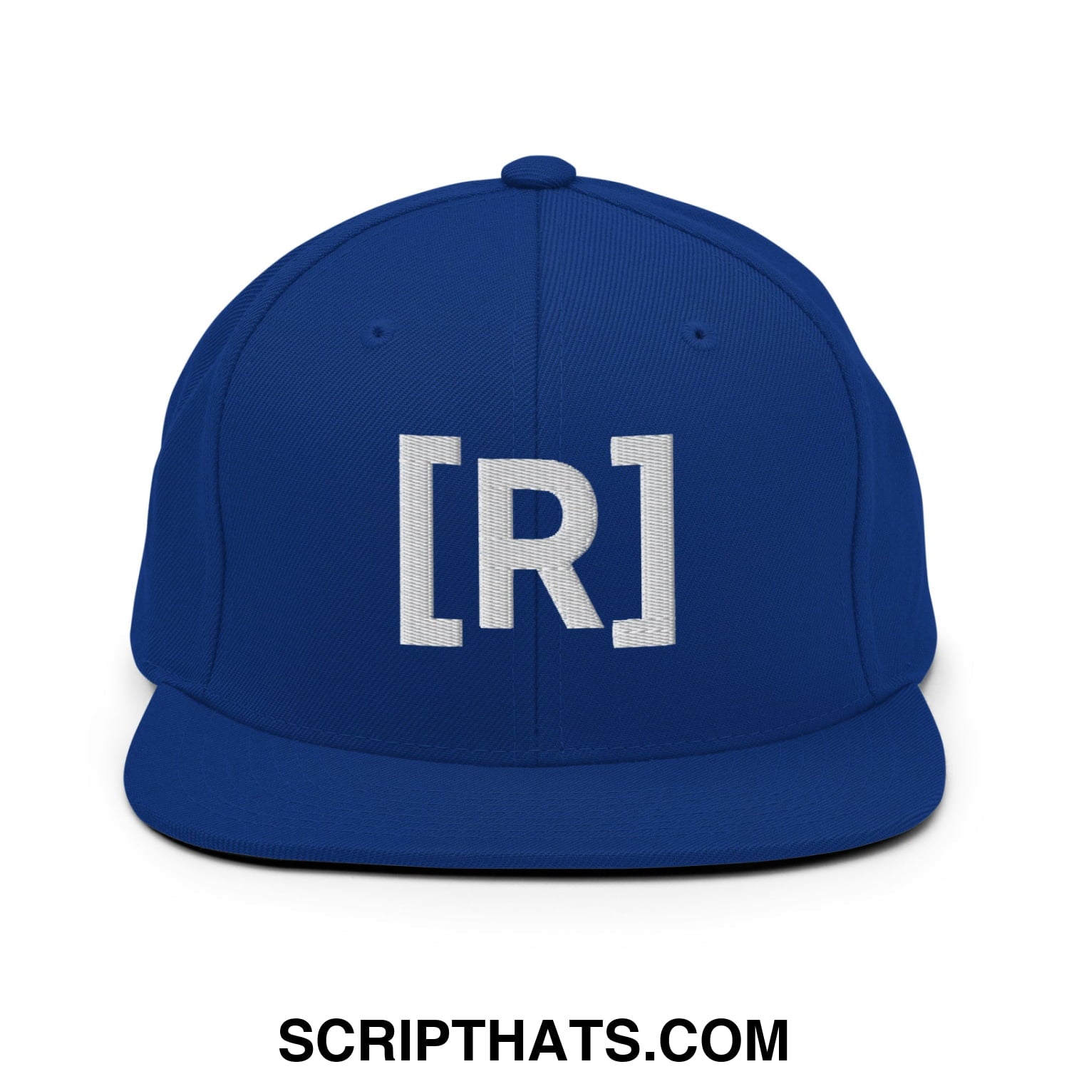 Residente Embroidered Flat Brim Bill Snapback Hat Royal Blue