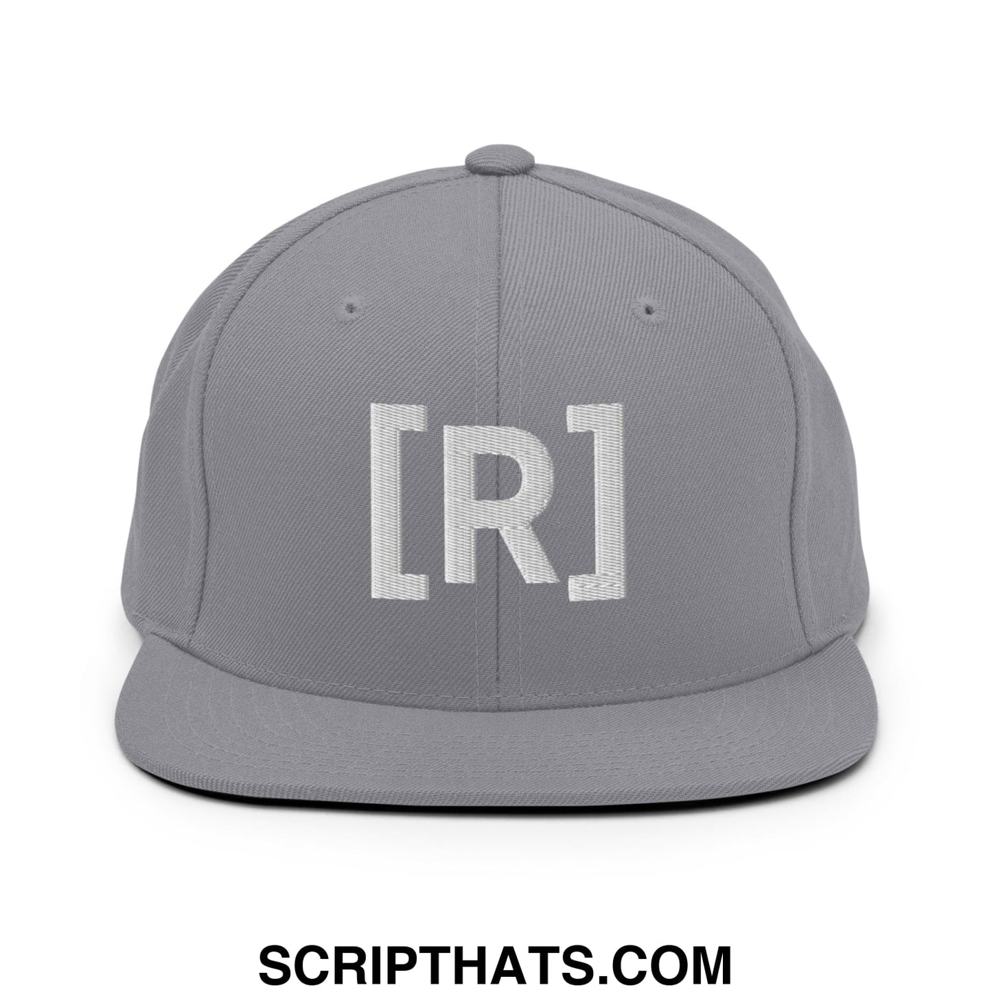 Residente Embroidered Flat Brim Bill Snapback Hat Silver