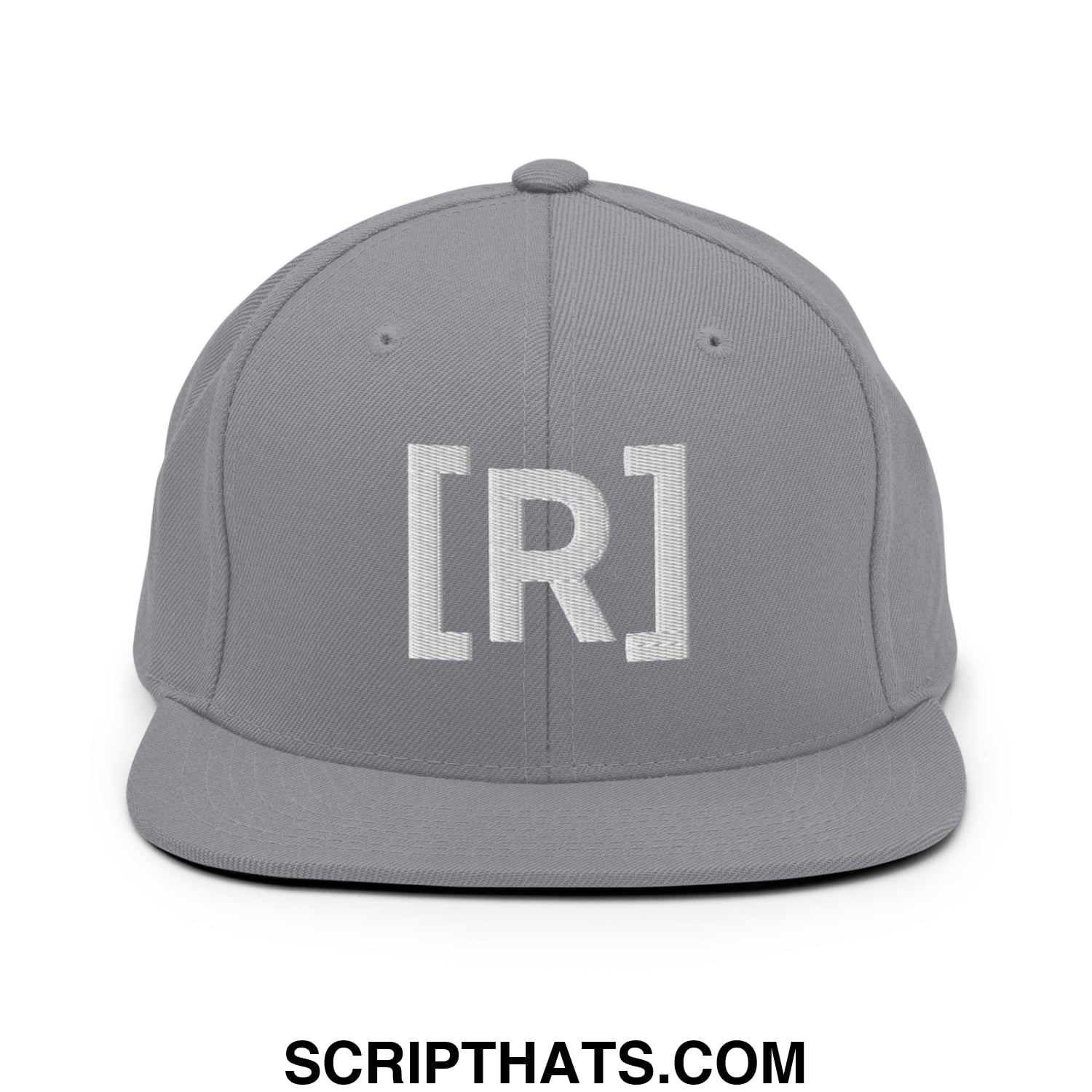 Residente Embroidered Flat Brim Bill Snapback Hat Silver
