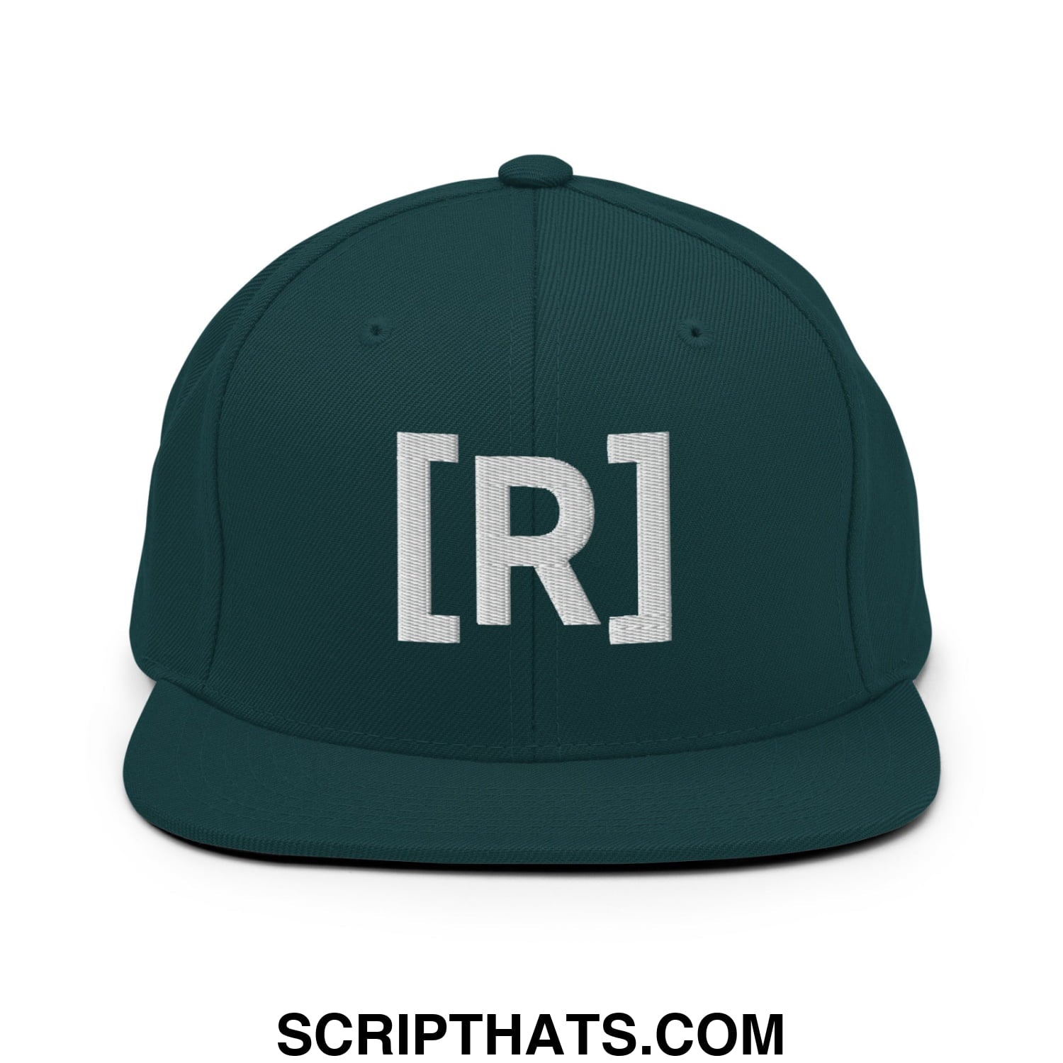 Residente Embroidered Flat Brim Bill Snapback Hat Spruce