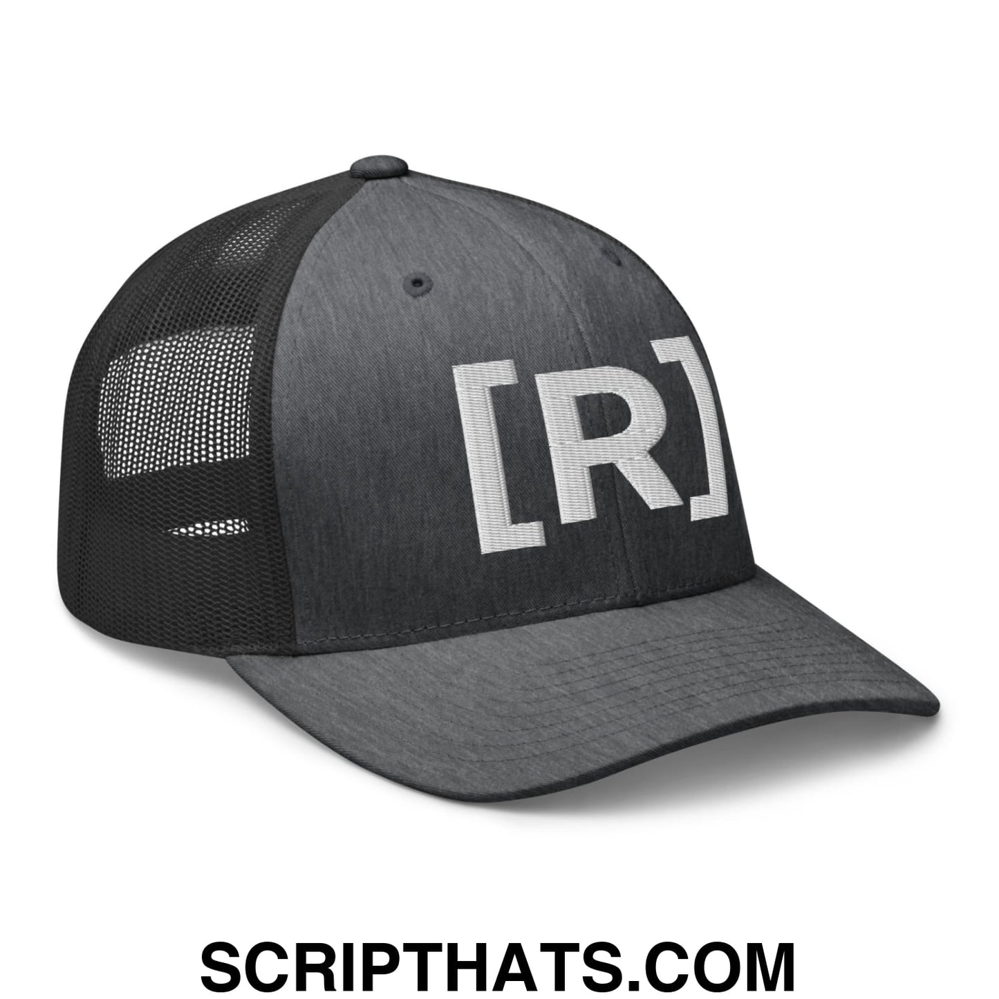 Residente Embroidered Mesh Trucker Hat Dark Heather Gray