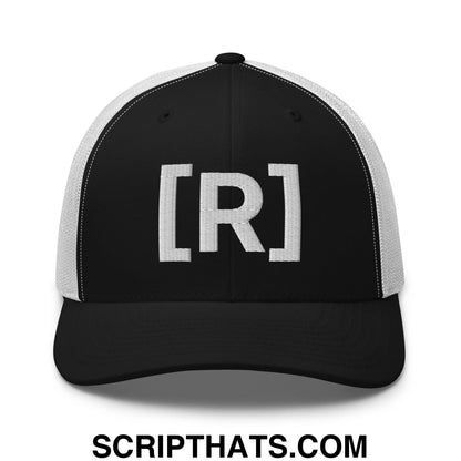 Residente Embroidered Mesh Trucker Hat Black White
