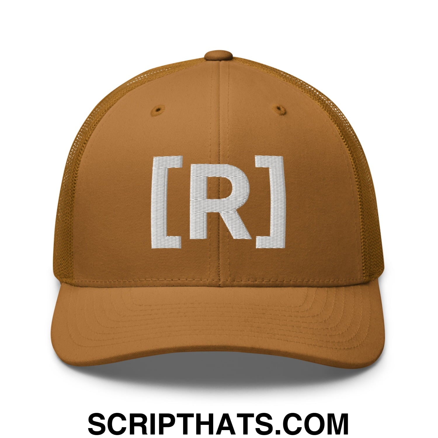 Residente Embroidered Mesh Trucker Hat Caramel