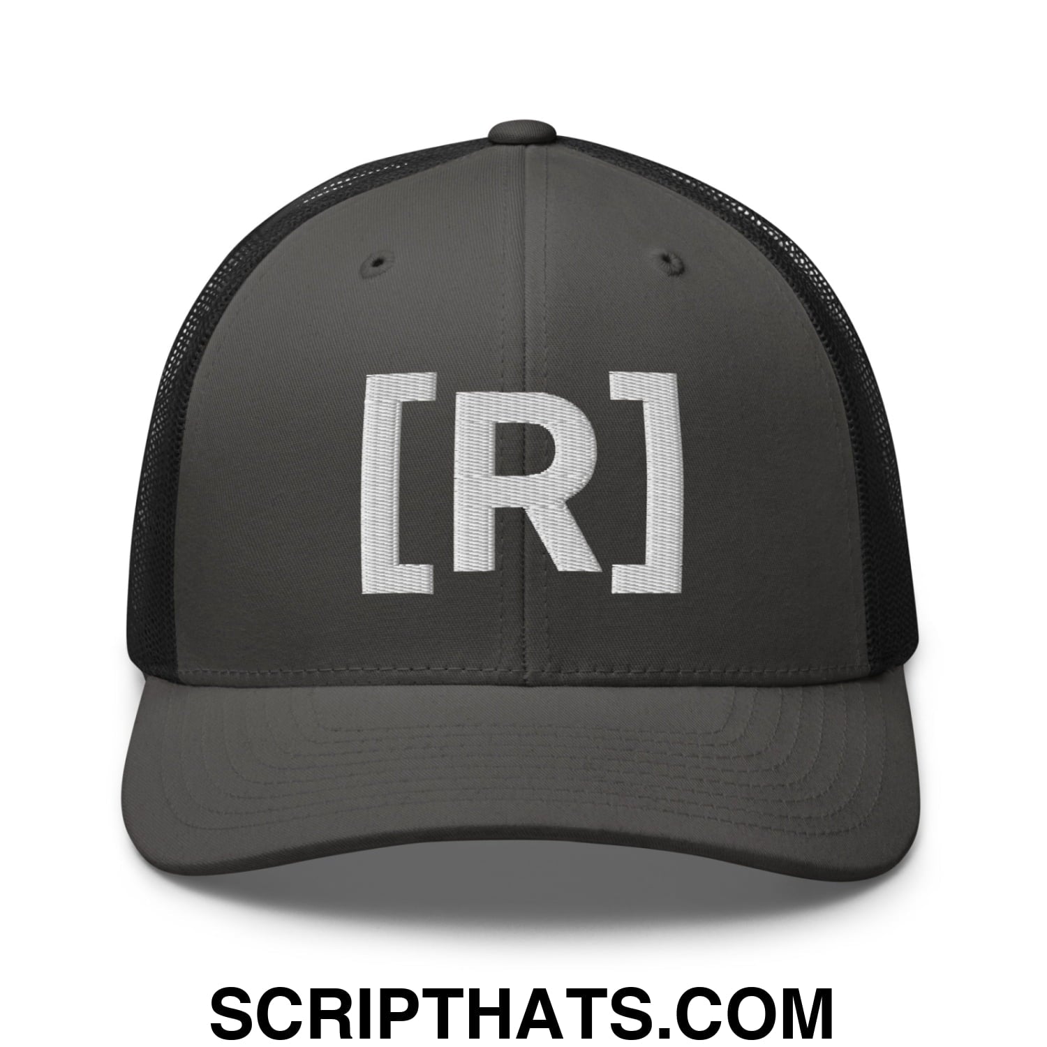 Residente Embroidered Mesh Trucker Hat Charcoal Black