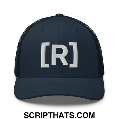 Residente Embroidered Mesh Trucker Hat Navy