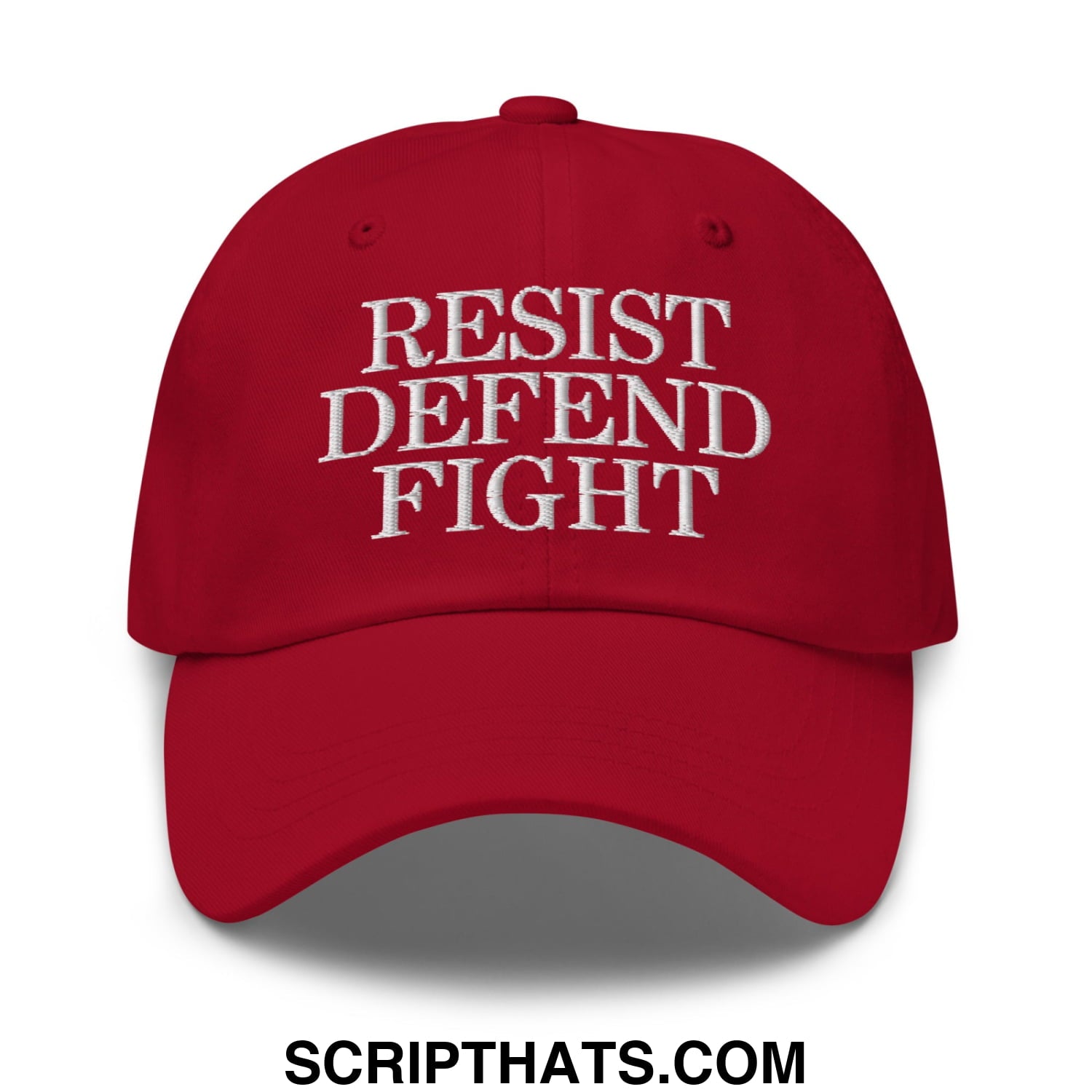 Resist Defend Fight Embroidered Unstructured Dad Hat Cranberry