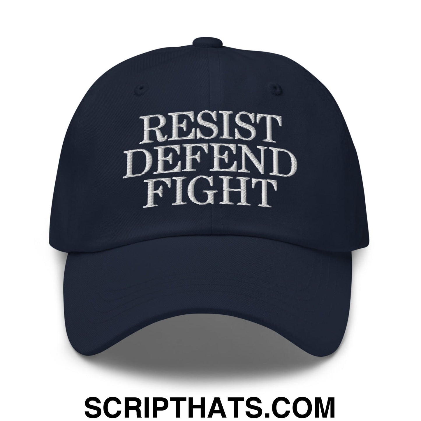 Resist Defend Fight Embroidered Unstructured Dad Hat Navy
