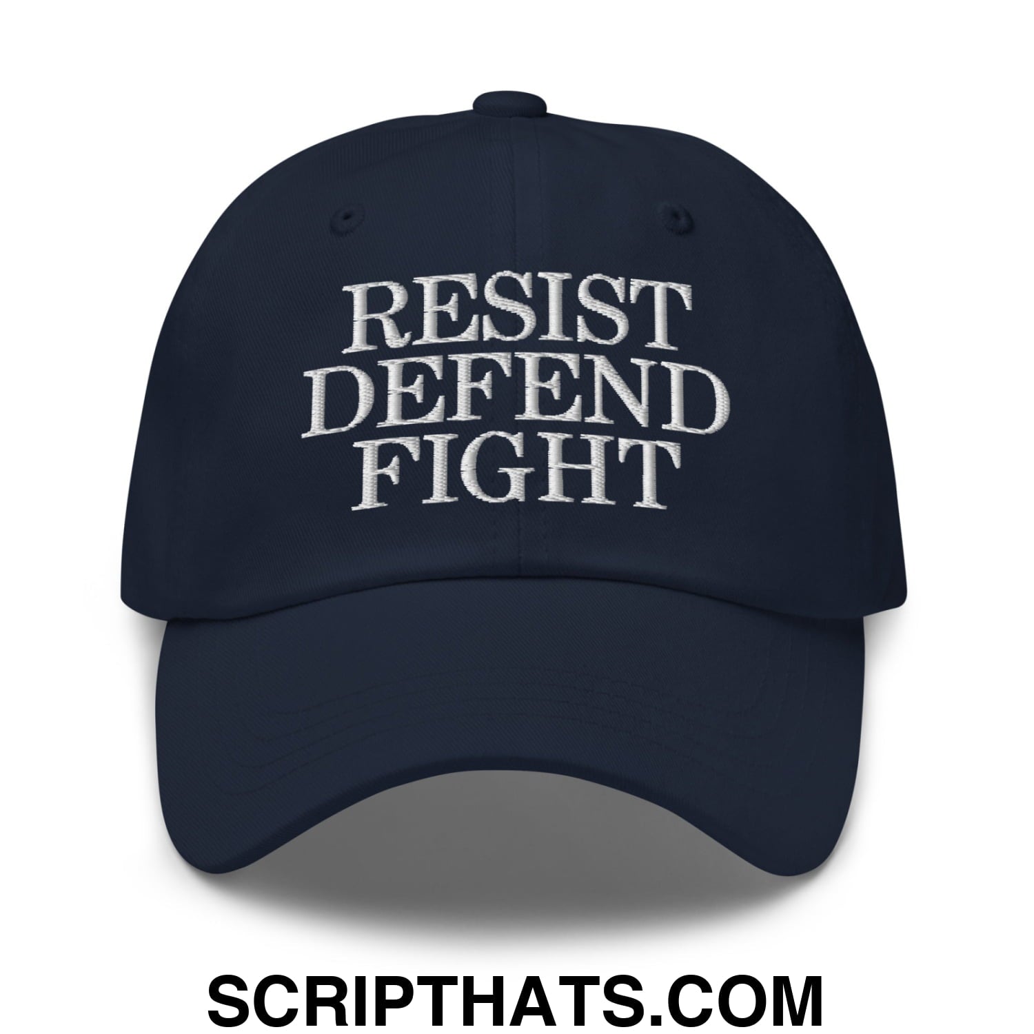 Resist Defend Fight Embroidered Unstructured Dad Hat Navy
