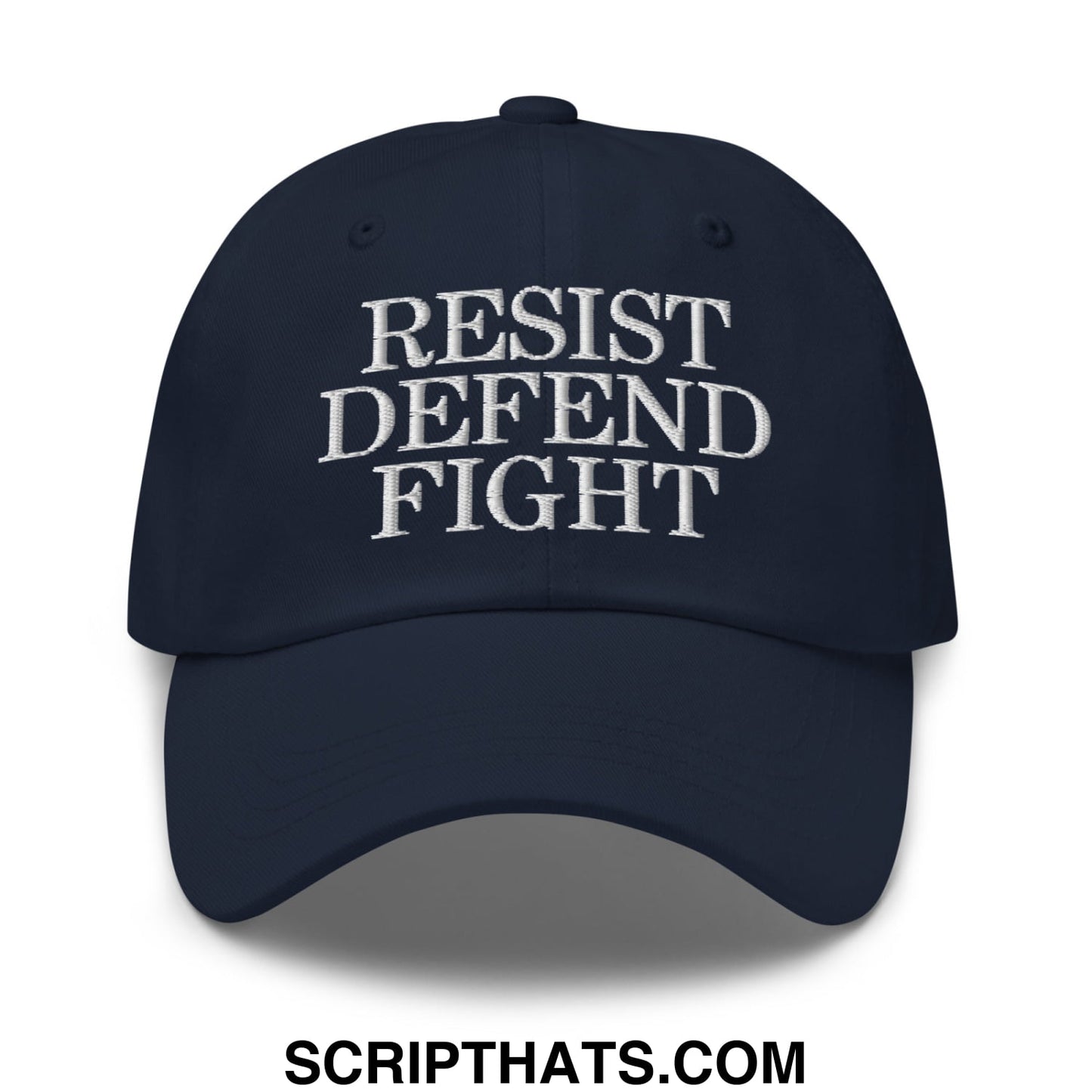 Resist Defend Fight Embroidered Unstructured Dad Hat Navy