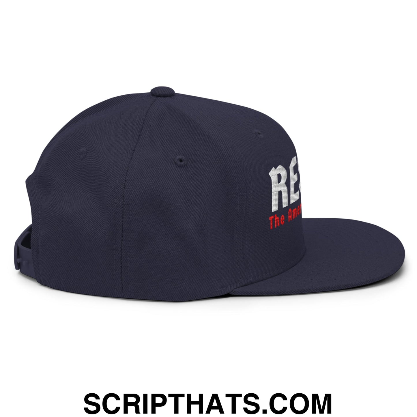 Resist The American Gestapo Embroidered Flat Bill Brim Snapback Hat Navy