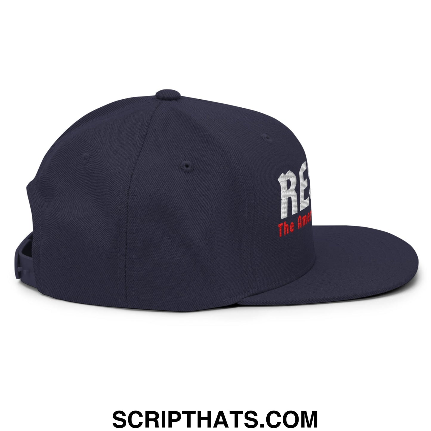 Resist The American Gestapo Embroidered Flat Bill Brim Snapback Hat Navy