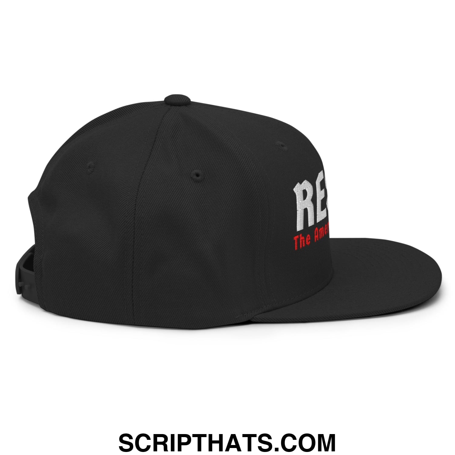 Resist The American Gestapo Embroidered Flat Bill Brim Snapback Hat Black