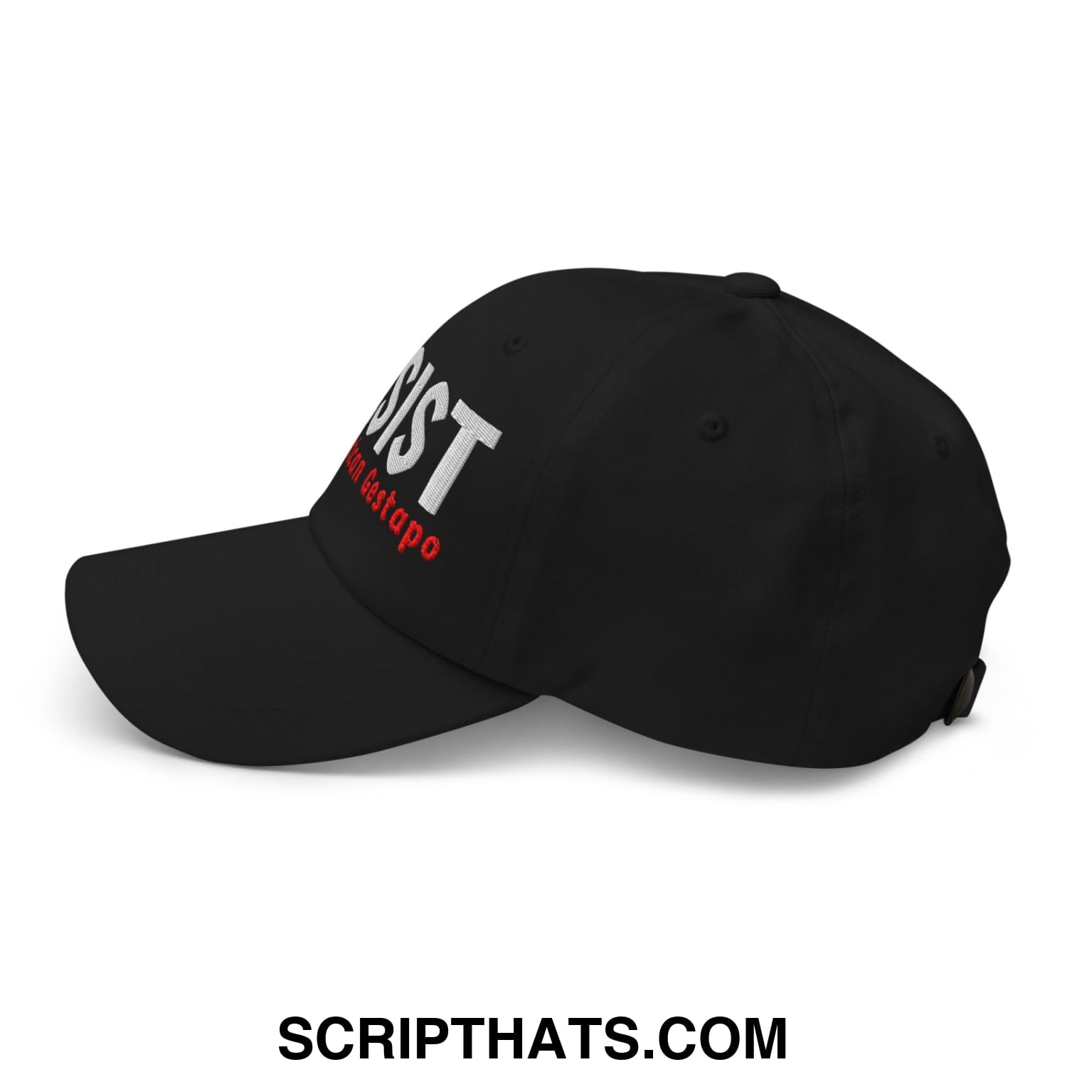Resist The American Gestapo Embroidered Unstructured Dad Hat Black