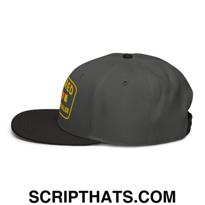 Retired Drug Dealer Embroidered Flat Brim Bill Snapback Hat Black Charcoal gray Charcoal gray