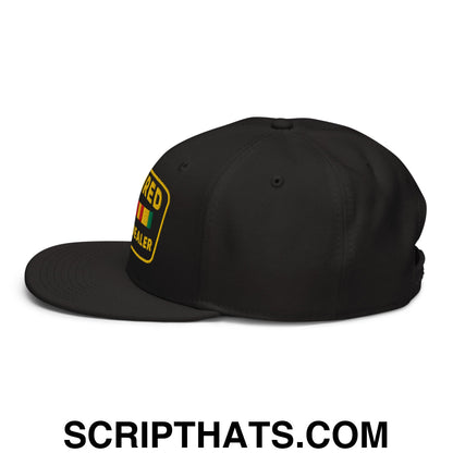 Retired Drug Dealer Embroidered Flat Brim Bill Snapback Hat Black