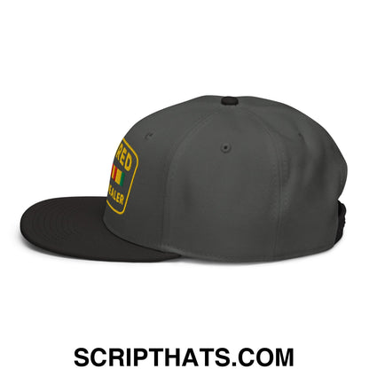 Retired Drug Dealer Embroidered Flat Brim Bill Snapback Hat Black Charcoal gray Charcoal gray