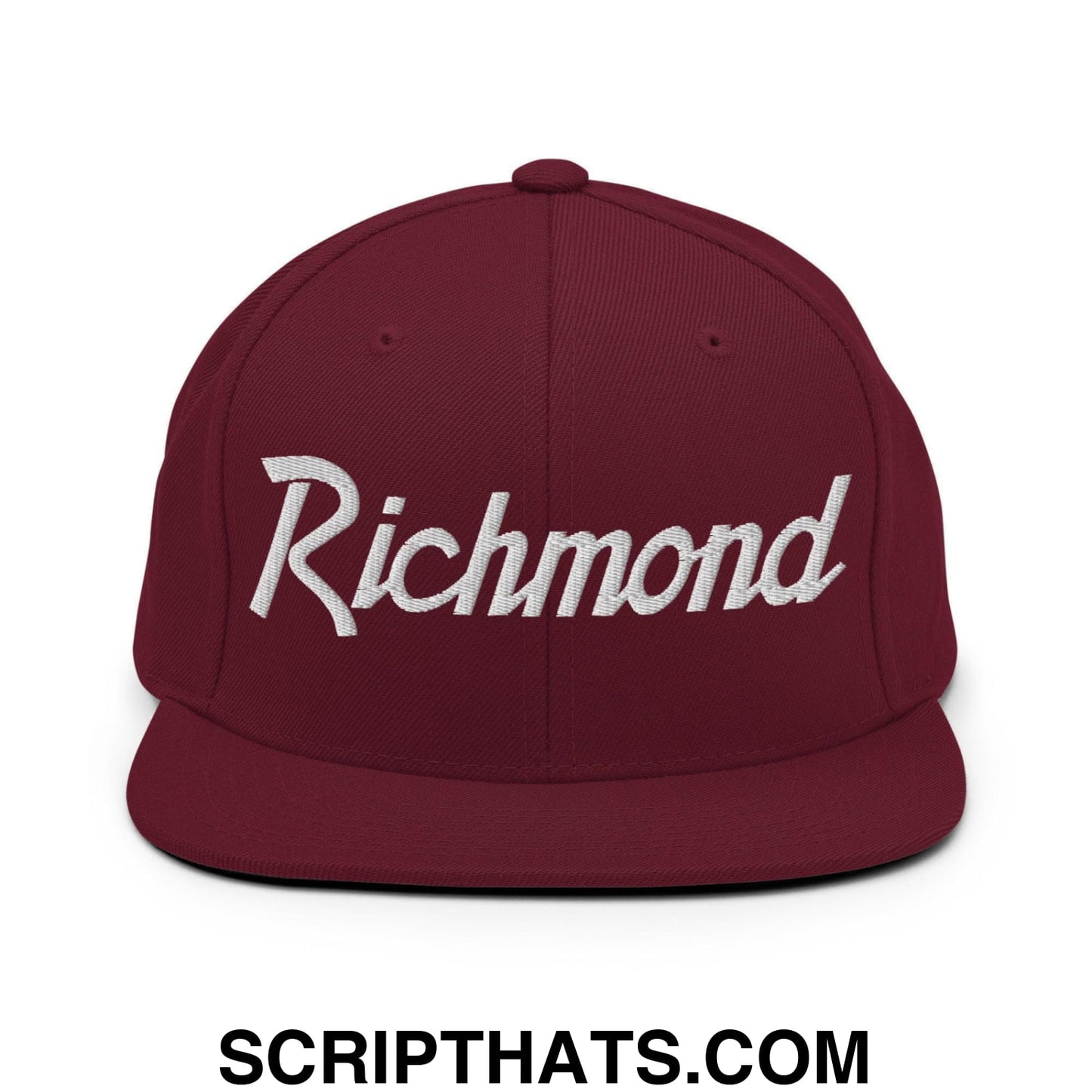 Richmond Script Snapback Hat Maroon