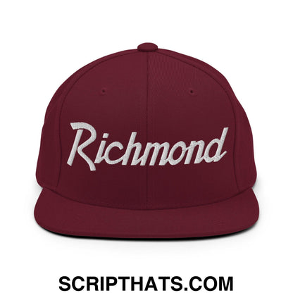 Richmond Script Snapback Hat Maroon