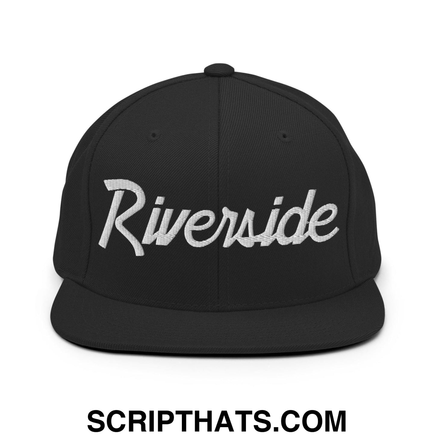 Riverside Script Snapback Hat Black