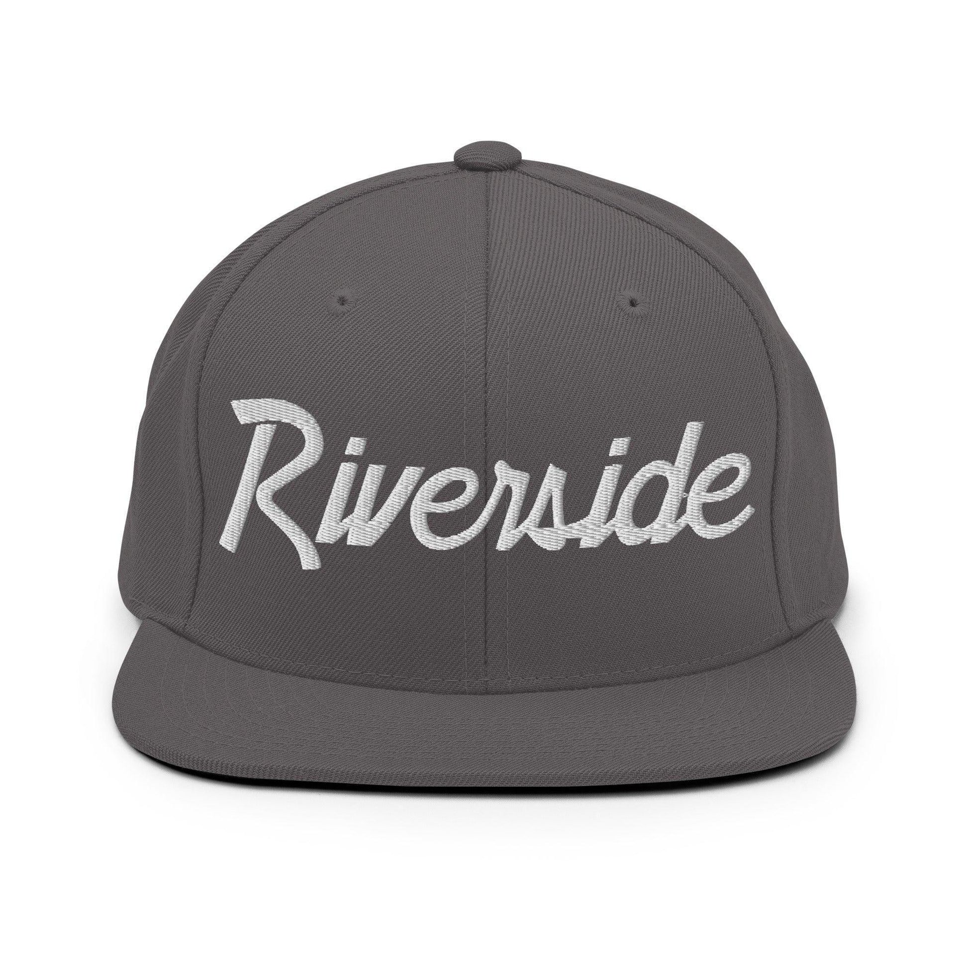 Riverside Script Snapback Hat Dark Grey