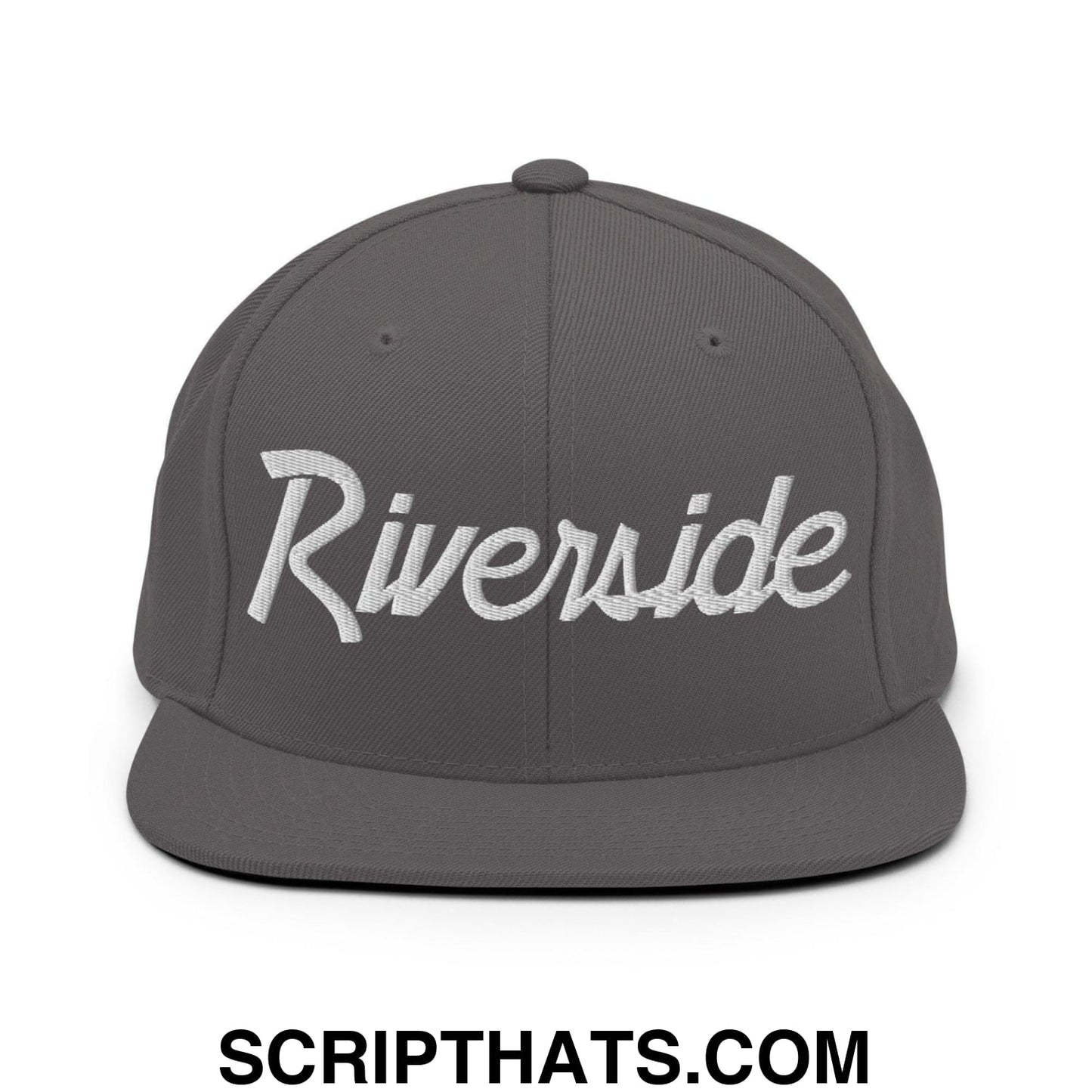 Riverside Script Snapback Hat Dark Grey