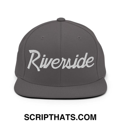 Riverside Script Snapback Hat Dark Grey