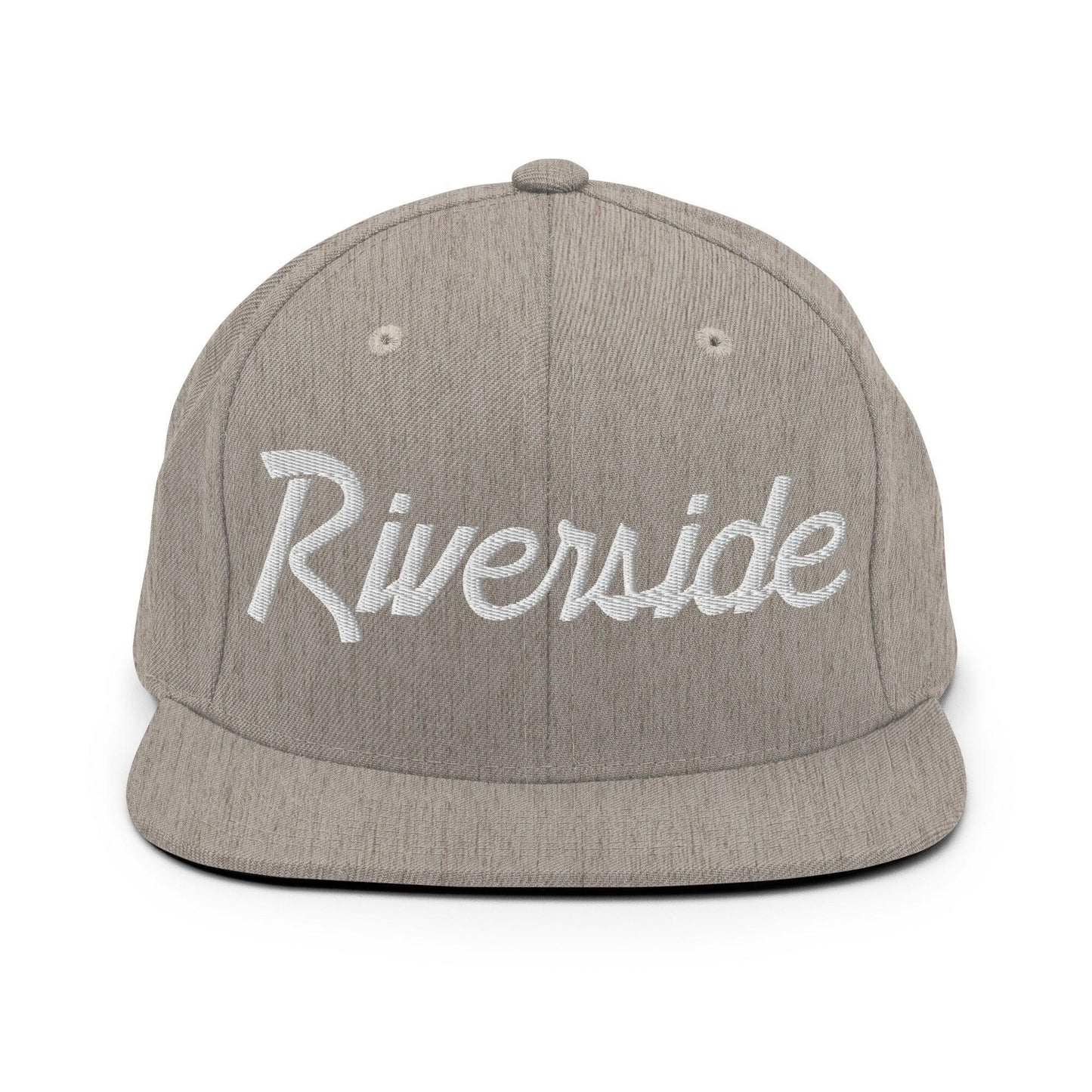 Riverside Script Snapback Hat Heather Grey