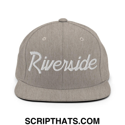 Riverside Script Snapback Hat Heather Grey