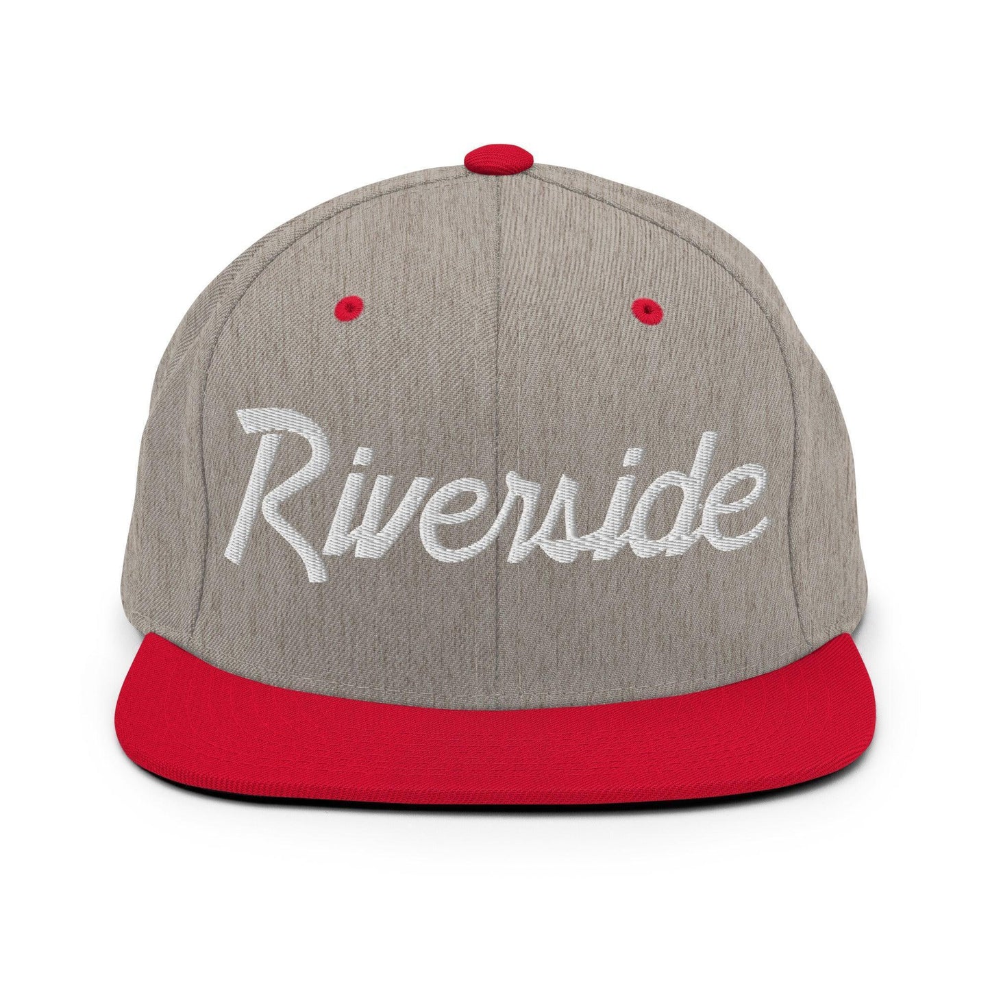 Riverside Script Snapback Hat Heather Grey/ Red