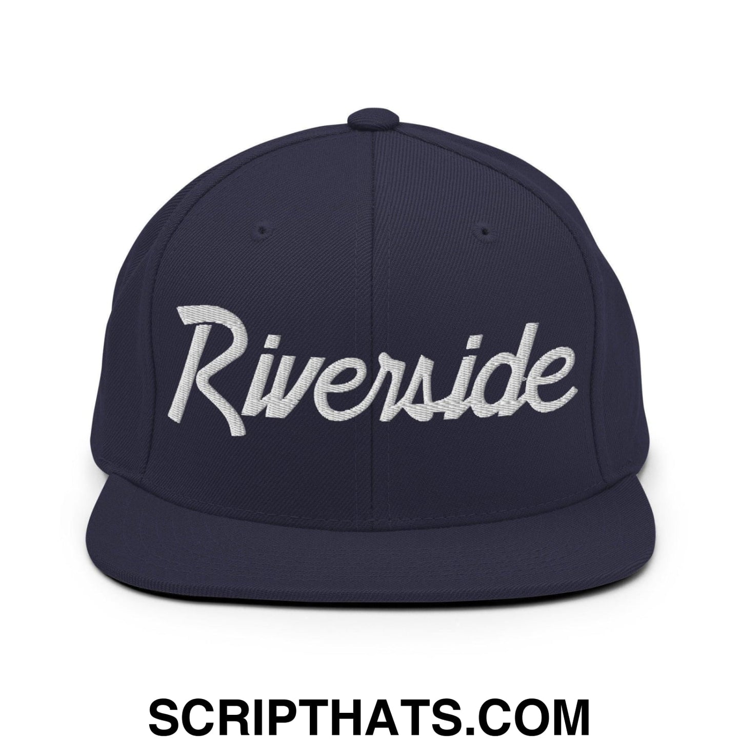 Riverside Script Snapback Hat Navy