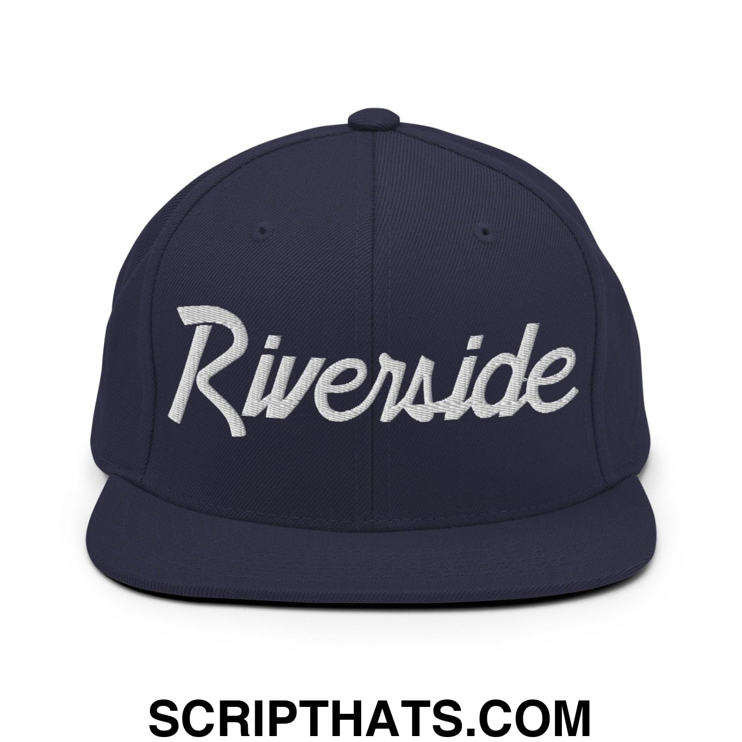 Riverside Script Snapback Hat Navy