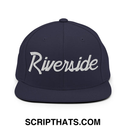 Riverside Script Snapback Hat Navy